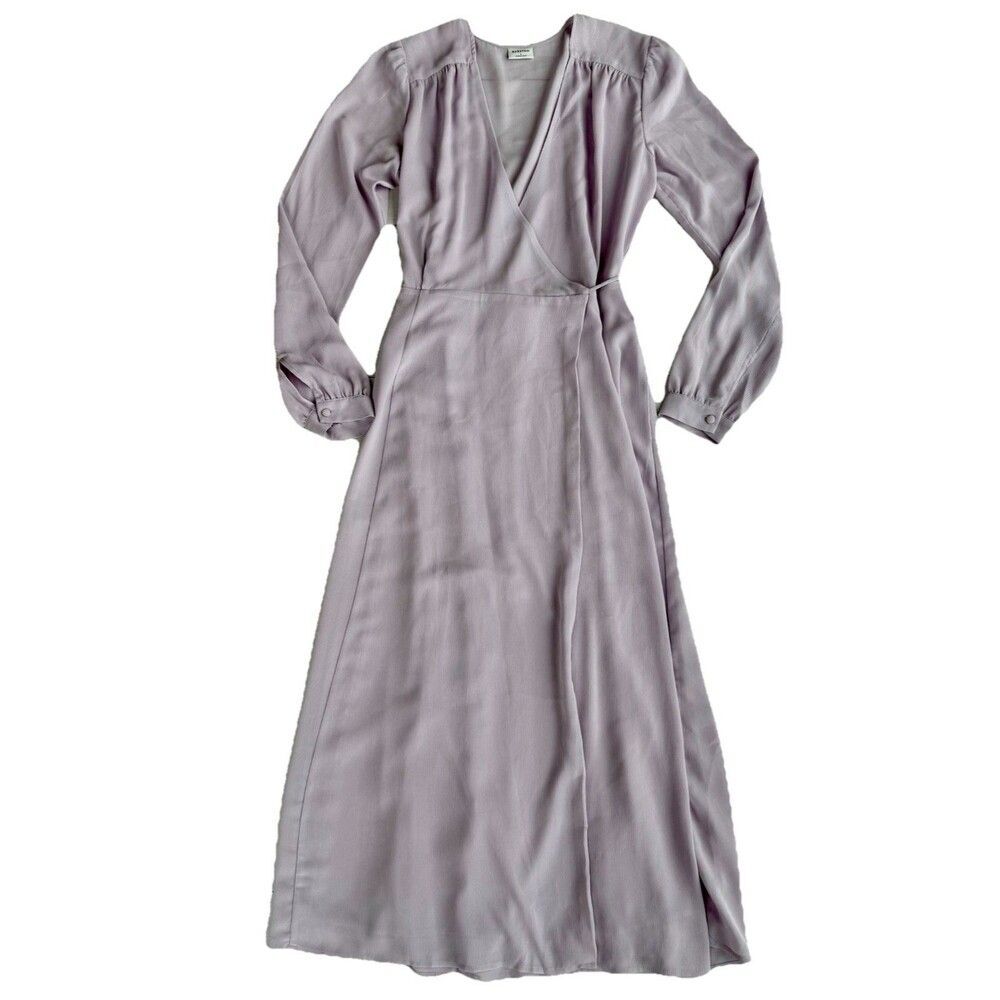 BABATON ARITZIA Lavender Vermut Long Sleeve Midi Wrap Dress Womens Small